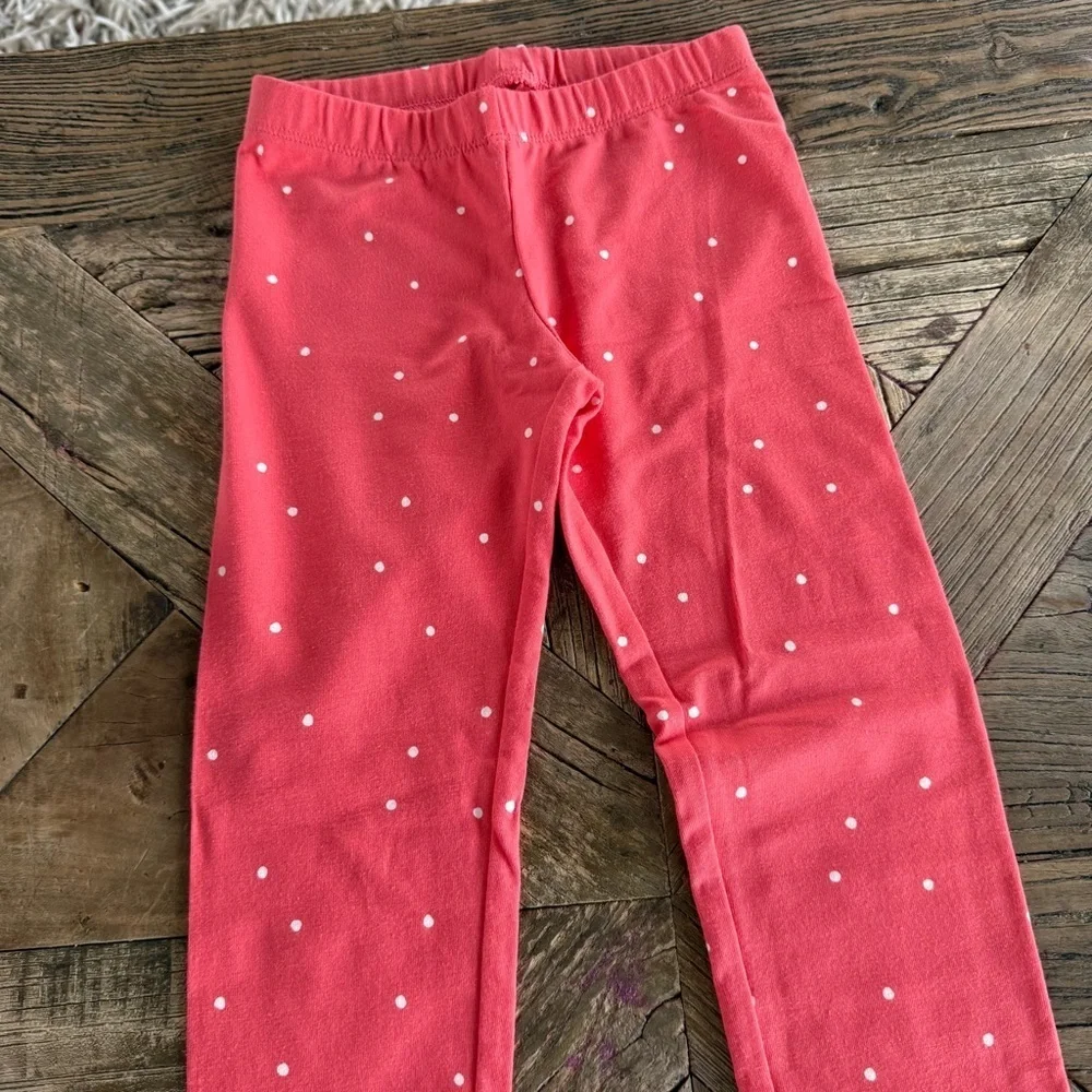 NWOT Cat & Jack Pink Polka Dot Girls Leggings Slim Medium 7/8